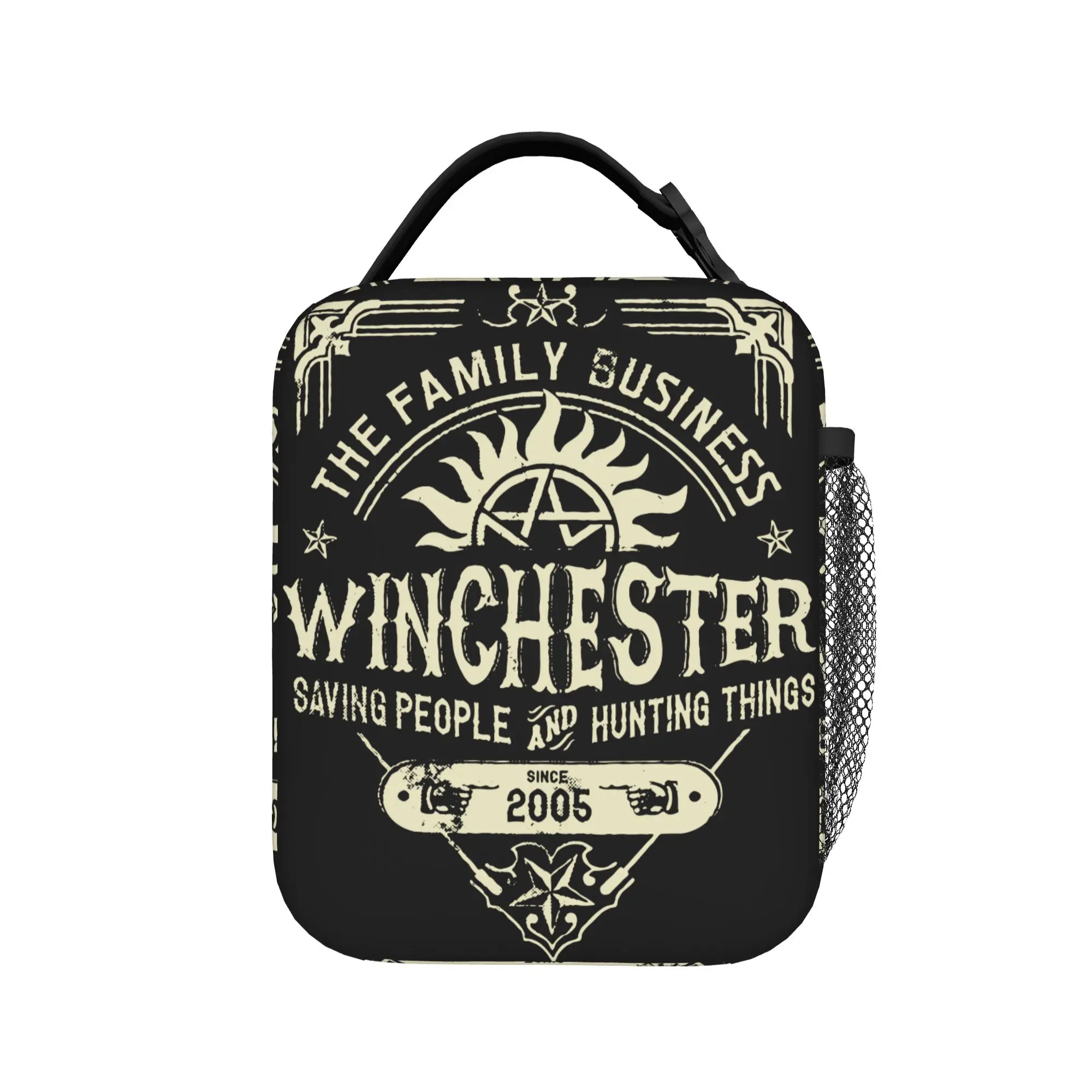 Hip Hop Supernatural Winchester Insulated Lunch Bag Portable  Lunch Container Thermal Bag Lunch Box Tote College Food Handbags