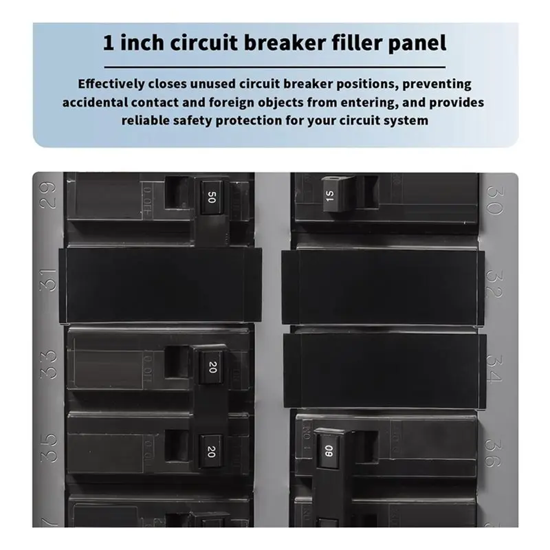T19C Universal Breaker Filler Plate For Load Centers 10 Pack, Use For Closing 1 Inch Breaker Panel Blanks, With Panel Label