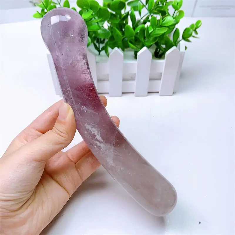 

18cm Natural Crystal Amethyst Penis Carving Wicca Decor Carved Figurine Healing Quartz Halloween Gift 1pcs