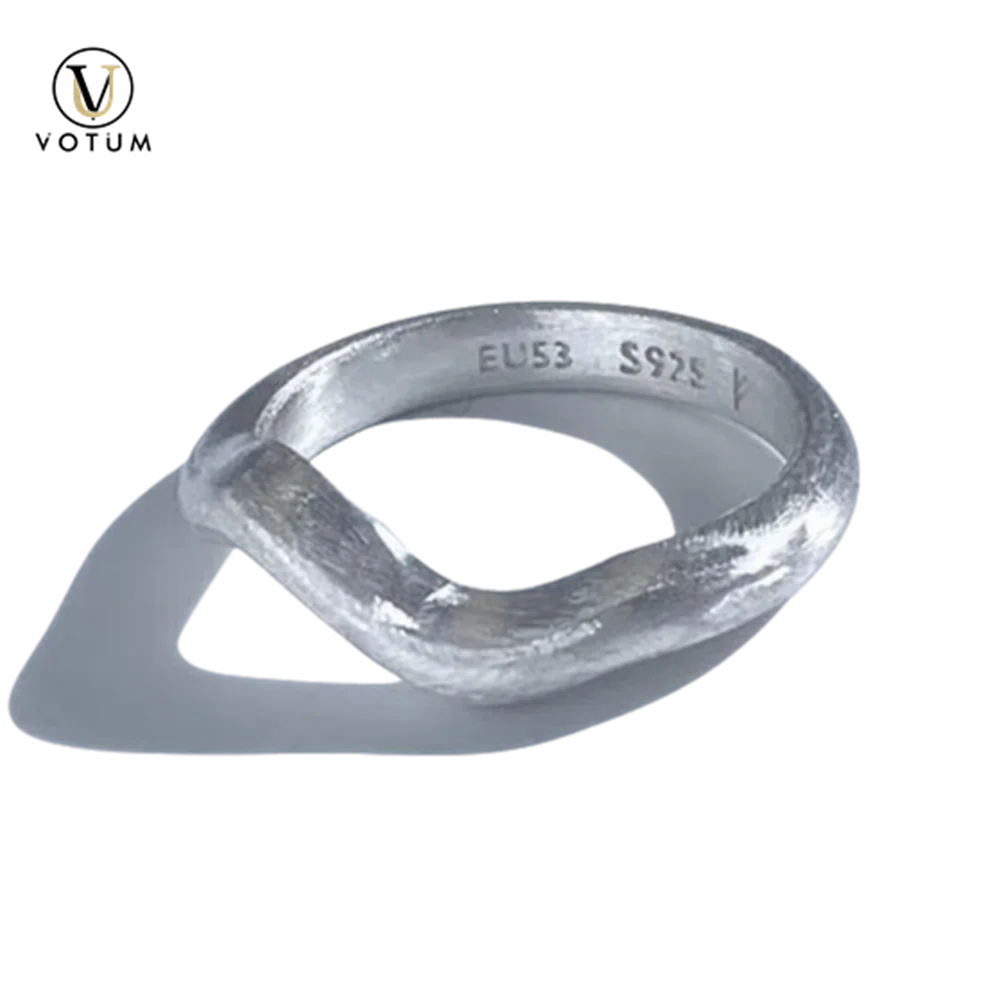 

Votum 925 Sterling Silver Ring for Women Stackable Minimalist Band Matte Rings for Man Handmade Brushed Fine Jewelry Couple Gift