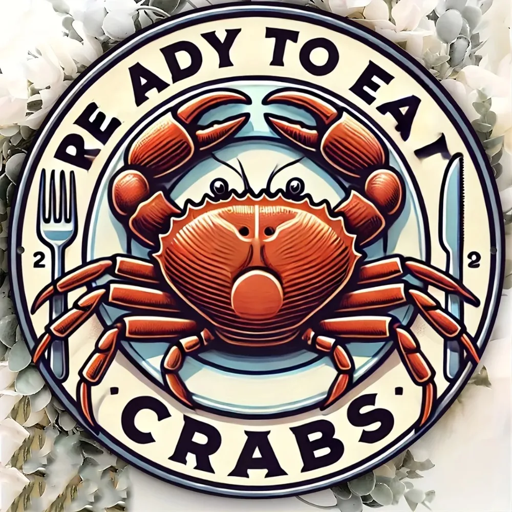 قطعة واحدة من ديكور الشعار الفني المستدير المعدني المتين - سهل التعليق للمطابخ/المطعم/المنزل/المكاتب، فكرة هدية فريدة لجميع المناسبات #1