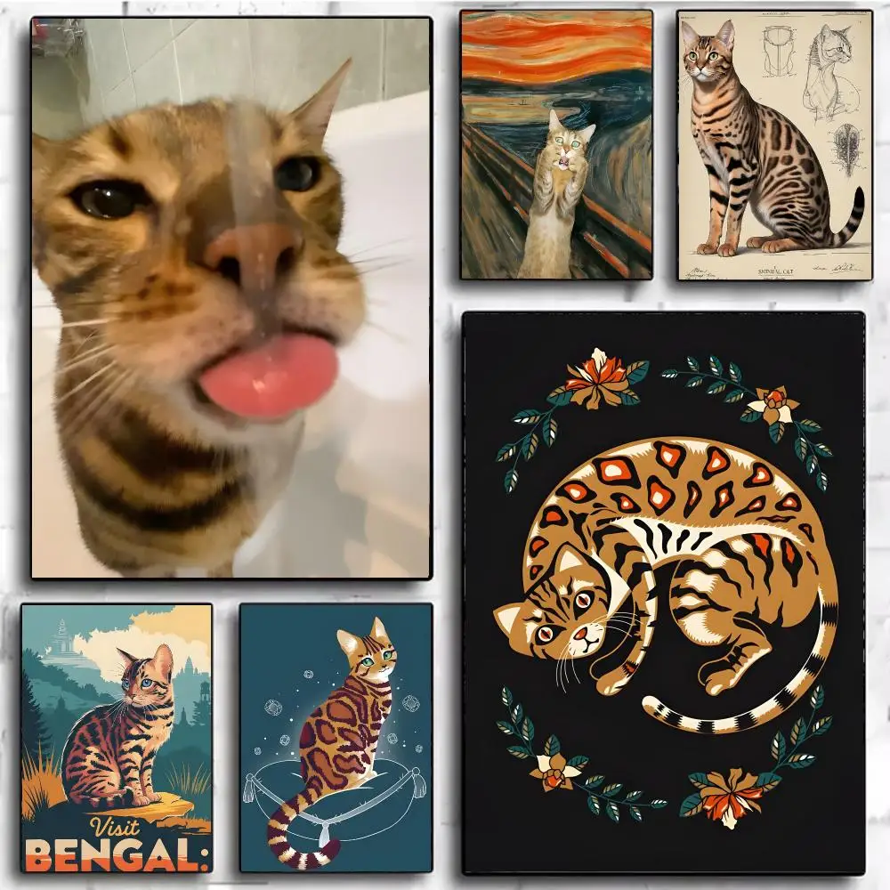 Exotic Spotted Elegant B-Bengal Cat Poster Modern Home Decor & Interior Design | Wall Art Collection