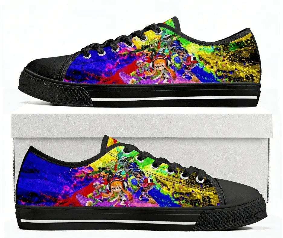 

Splatoons Game Fan Low Top Sneakers Mens Womens High Quality Canvas Sneaker Casual Couple Shoes Custom Shoe