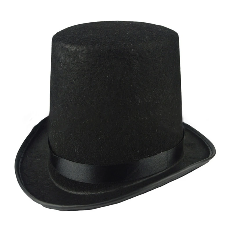 

British Hat for Gentlemen Magician Carnivals Hat Winter Autumn Hat with Flower for Casual Gathering