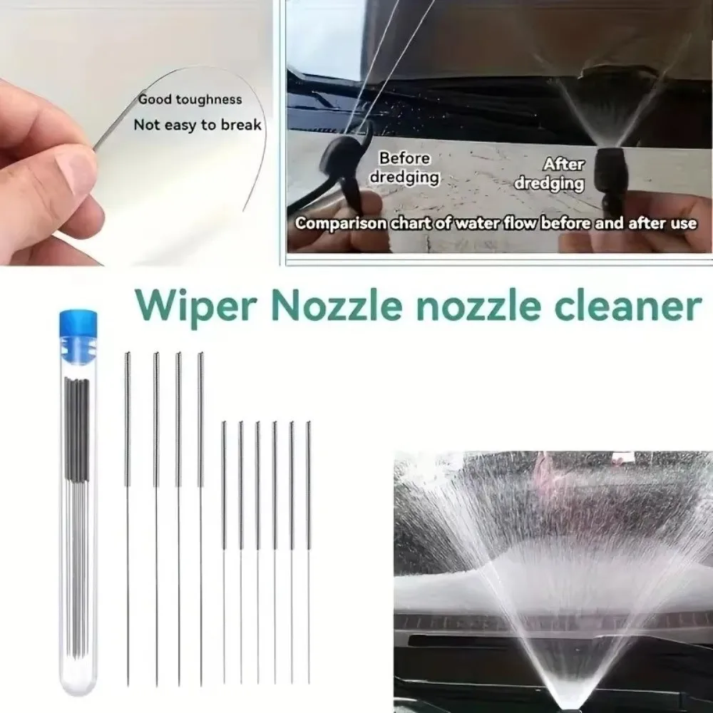 10PCS Stainless Steel Nozzle Cleaning Tool Universal High Hardness Nozzle Cleaner Kit Portable Multi-purpose Cleaning Needle Set