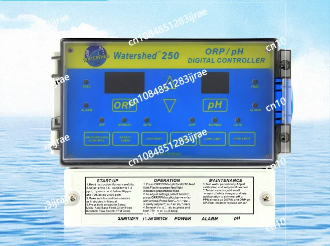 

Swimming Pool Water Quality Monitor 250 Monitor Testing PH/ORP Automatic Control Dosing Pump Water Quality Analyzer