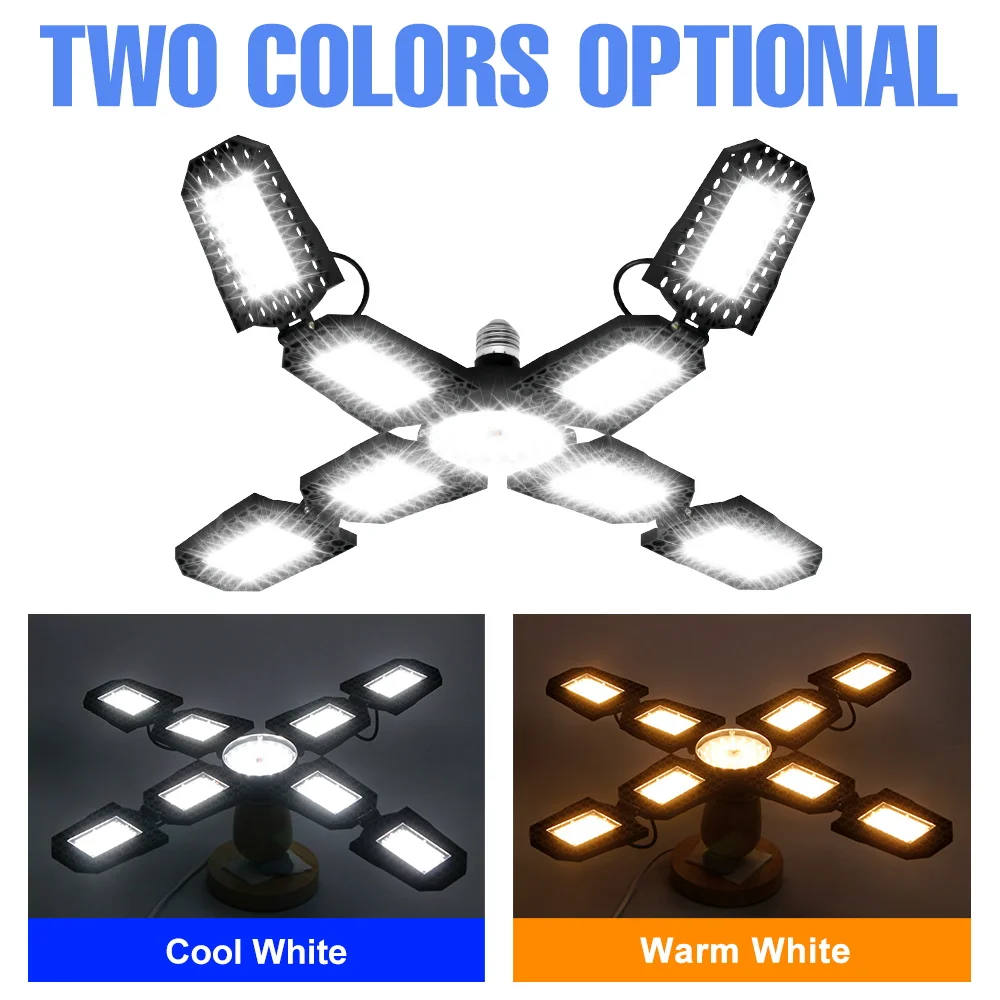 300W LED Garage Lamp E27/E26 Light Bulb AC220V Folding Deformable Spotlights 110V For Home Warehouse Workshop Stadium Lighting