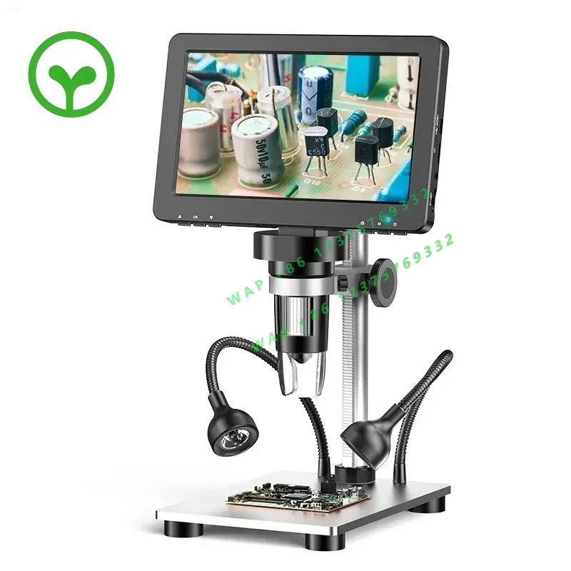 【2026】DM9 7Inch Digital Microscope 1200x Magnification HD USB Ultra-Precise Focusing 1080P Video 8 LED Lights