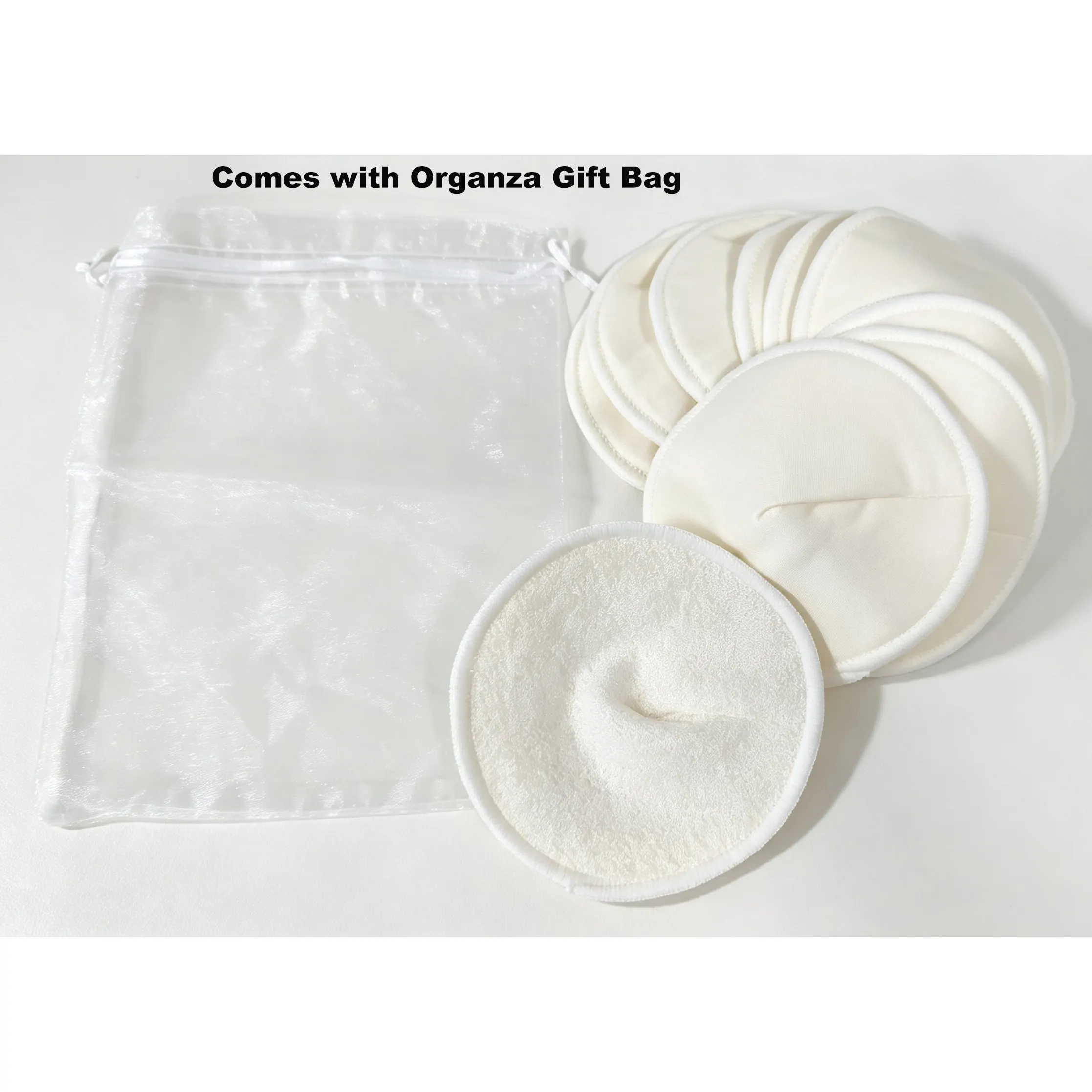 Washable Bamboo Breast Nursing Pads, Mixed Curved & Flat 2 Shapes, Waterproof Super Absorbent Leakproof Pads for Breastfeeding