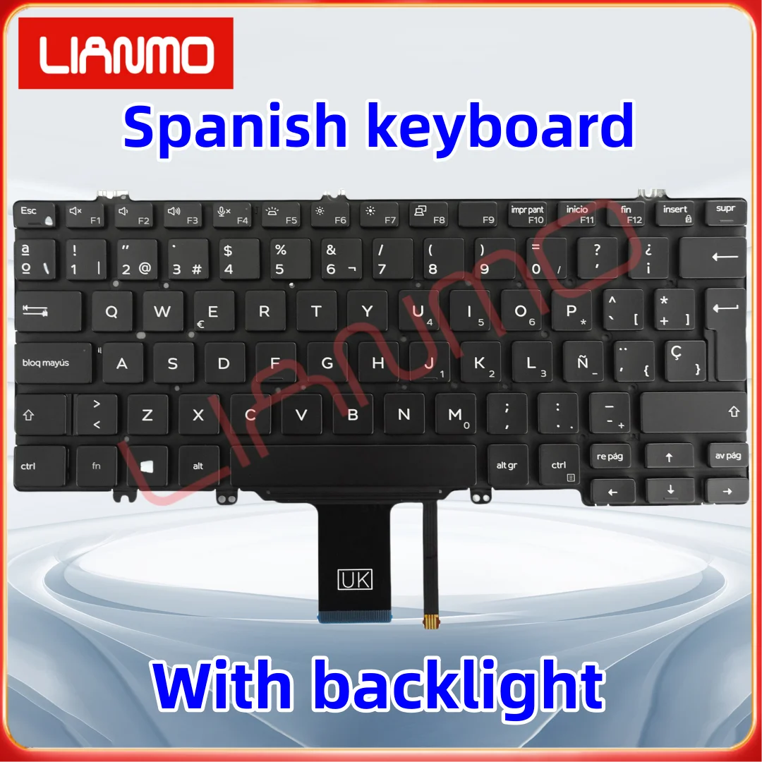 Klawiatura US/UK/Hiszpańska/Latynoska Hiszpańska/Grecka z podświetleniem do DELL Latitude 3300 5200 5300 7200 7300 3301 — zdjęcie produktu 5