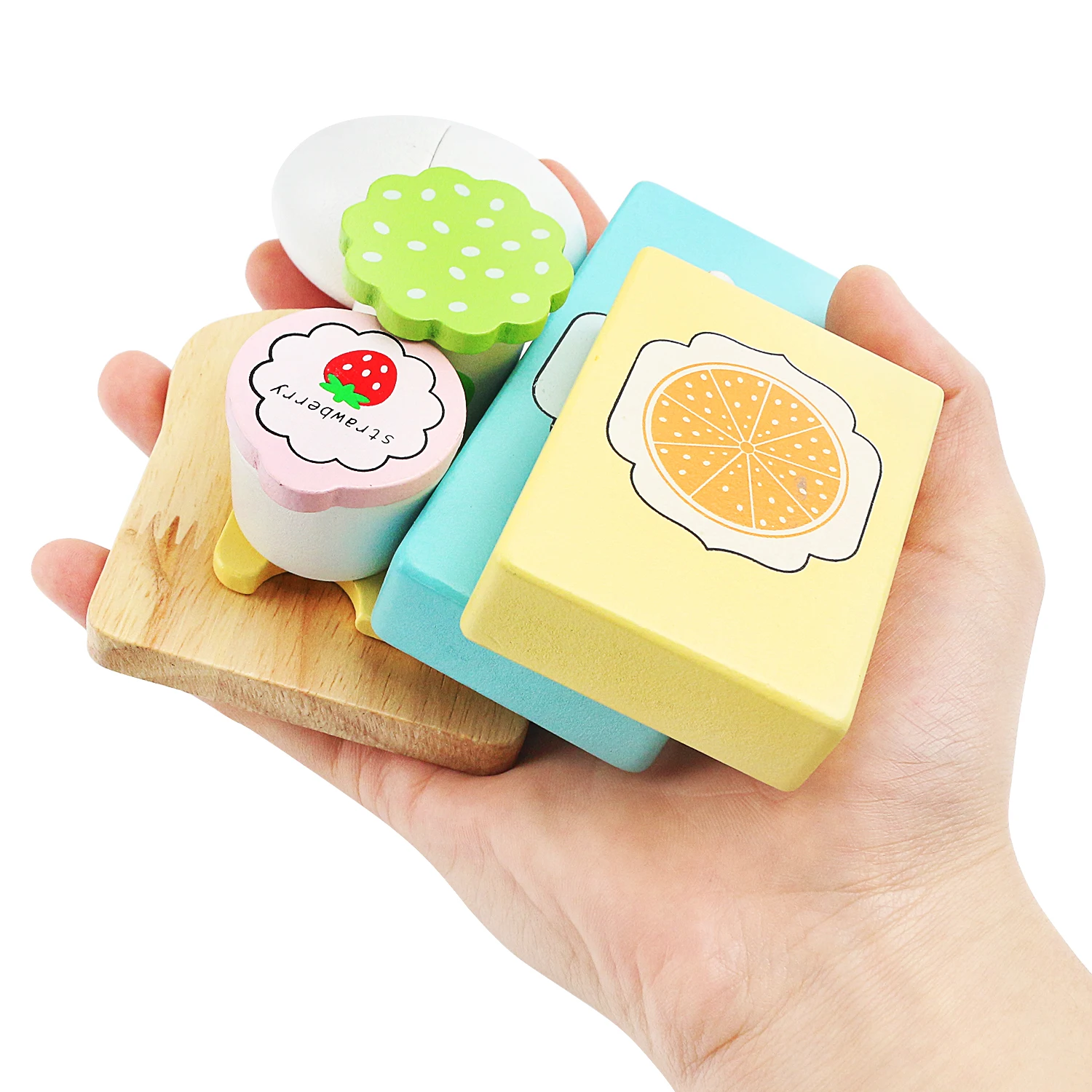 Simulazione in legno di un giocattolo da cucina per colazione americana, un giocattolo da cucina di simulazione di ruolo