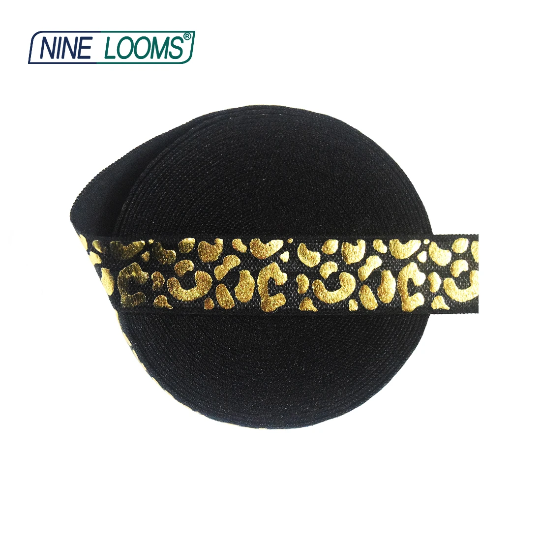 Neun Webstühle Folien druck über Gummibänder falten für 5/8 "15mm Leoparden Tupfen Spandex Bänder Haar gummi Stirnband Näh besatz 2 5 10 Yard – Detail 6