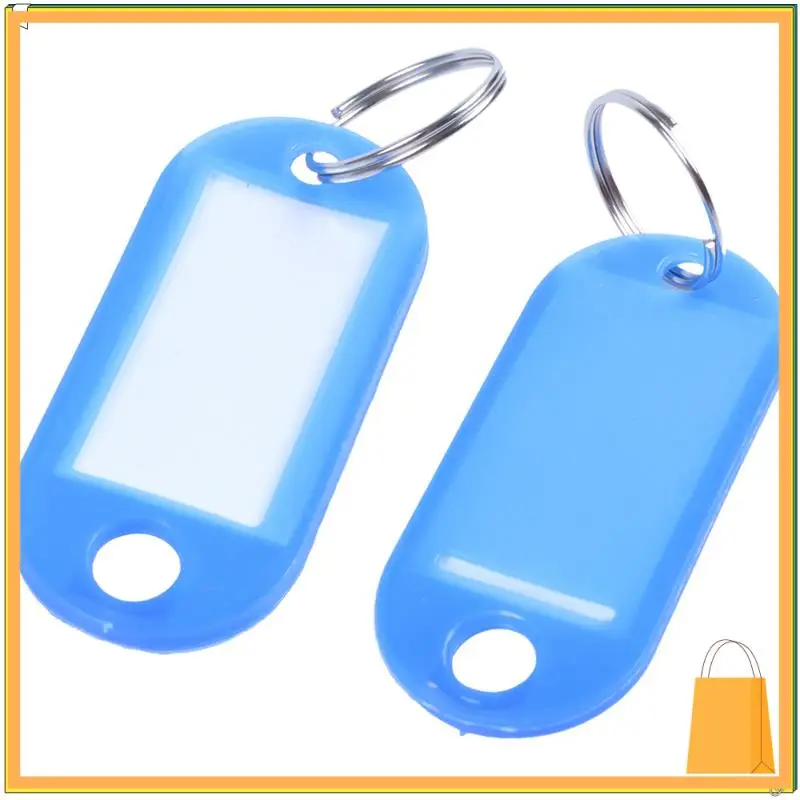 

L53A-80 Pcs Key ID Label Tags Split Ring Keyring Keychain Blue