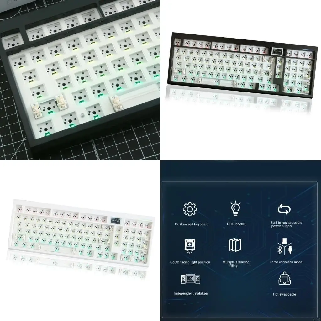 

Программируемая механическая клавиатура C90F, беспроводная Bluetooth-совместимая, с возможностью горячей замены прокладок,