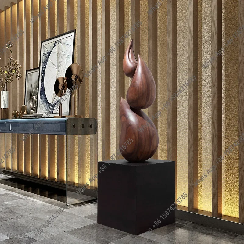 

M40 Lobby Decoration Ornament Floor-to-ceiling Large Abstract Sculpture Art Sales Office Hall Wood Carving Handicrafts