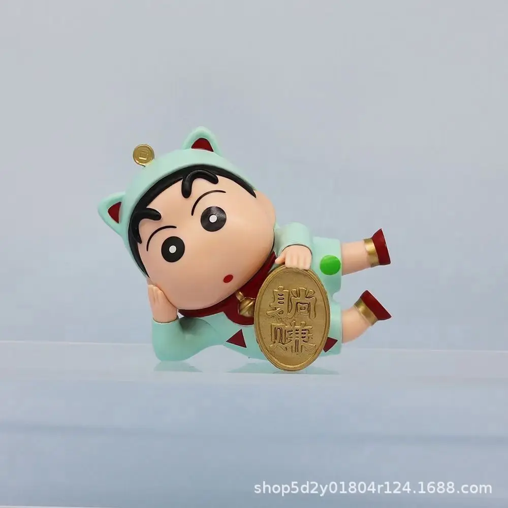 新 5 ピース/セットアニメ Q バージョンクレヨンしんちゃん横たわる姿勢アクションフィギュア PVC モデルおもちゃ人形車の装飾品コレクションギフト