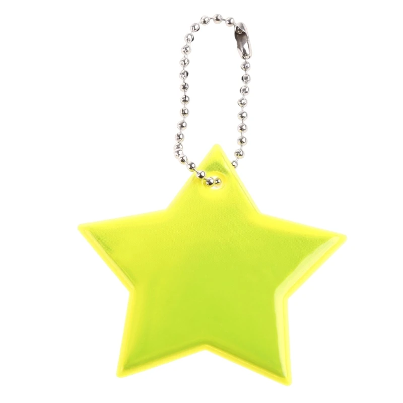 10Pcs Child Safety Reflectors Keyrings Stylish Reflective Stars Gear Backpacks Strollers Jackets Safe Reflector Keychain