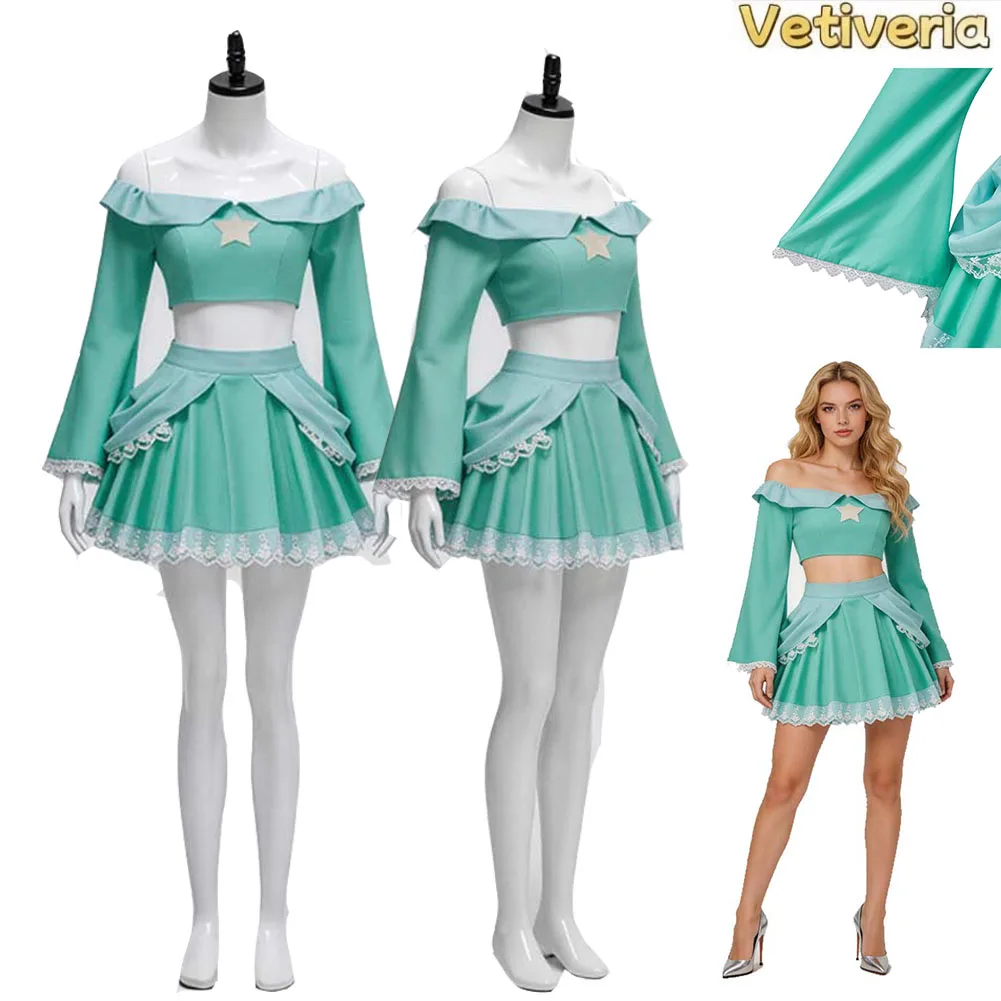 

Женский костюм принцессы Розалины для косплея, синий комплект: топ и юбка, для взрослых, аниме-стиль, для ролевых игр, Хэллоуина, карнавала, вечеринок