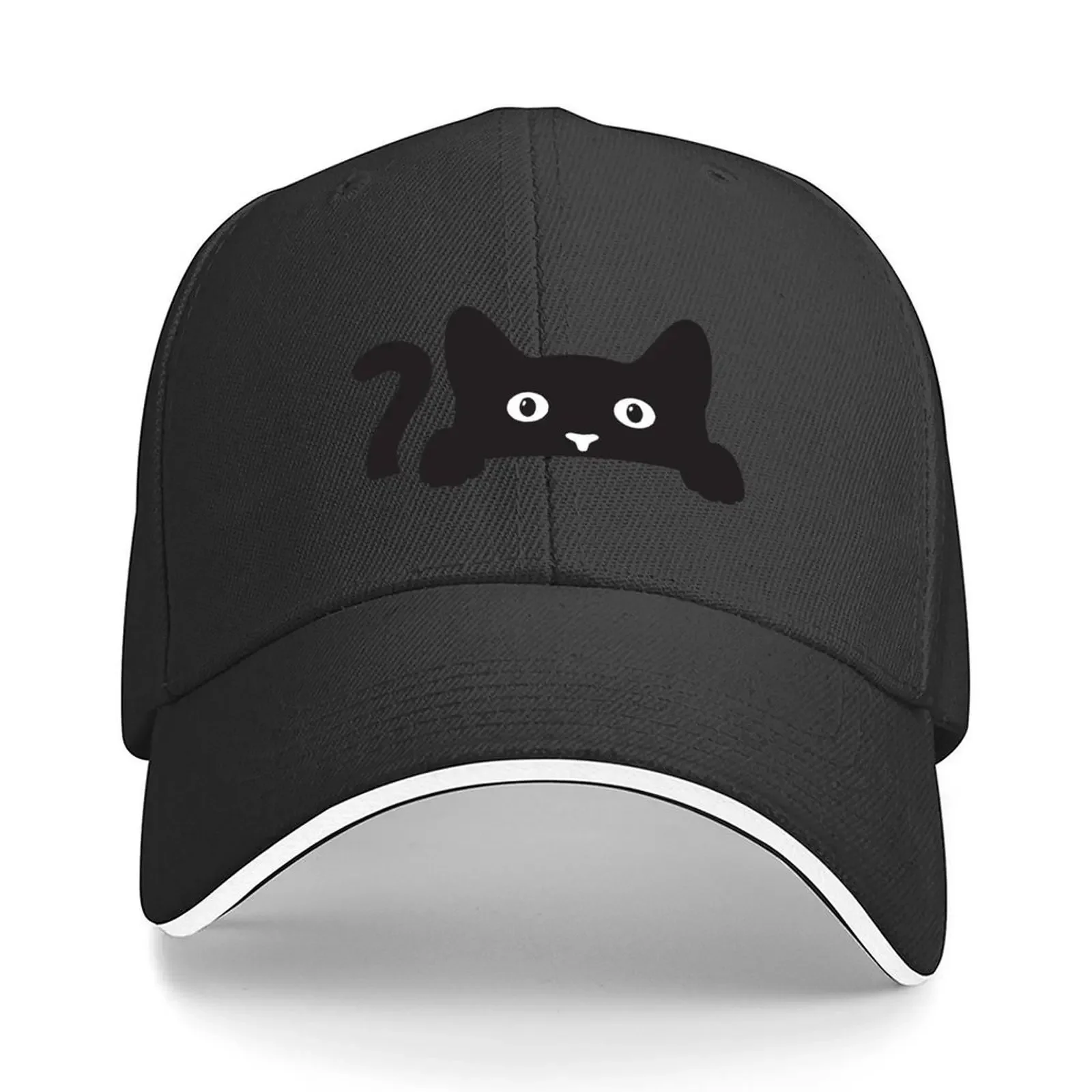 Black Cat Popping Out From An Invisible Box Baseball Cap Kids Hat fashionable Unique hats Beach Outing Women's Beach Men's