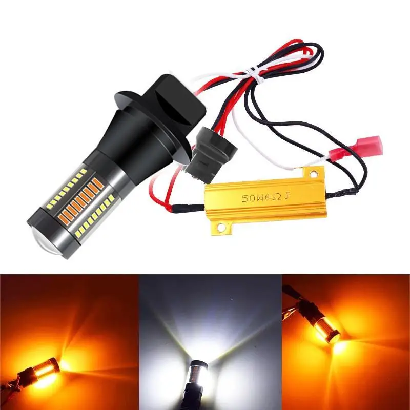 

New 7440 1156 T20 4014 66SMD Daytime Running Lights As Lamp Equipment Indicator Accessories Decoding With Motorcycle Signal P8P4