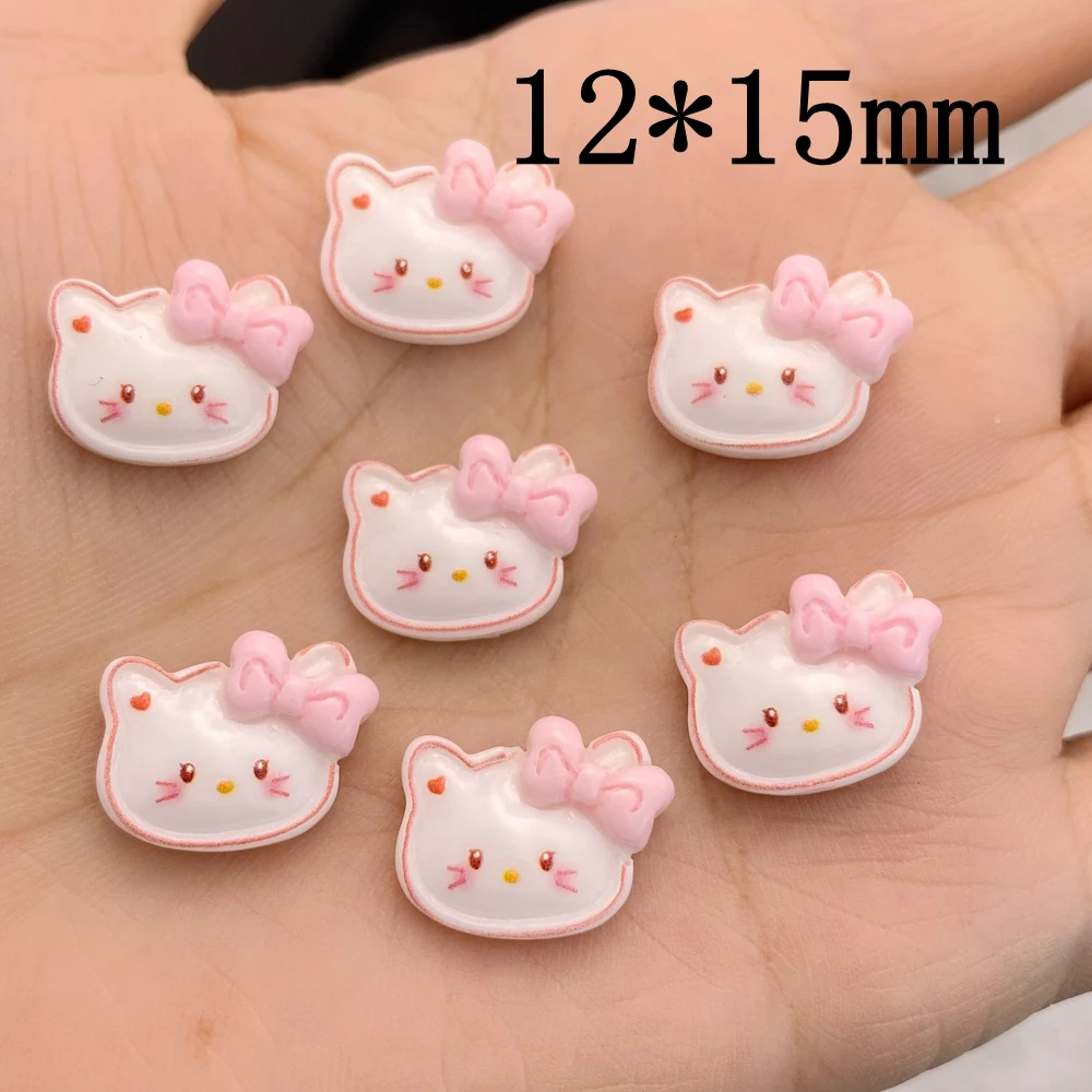 20Pcs New Cute Resin Mini Little Cat Series Flat Back Manicure Parts Embellishments For Hair Bows Accessories