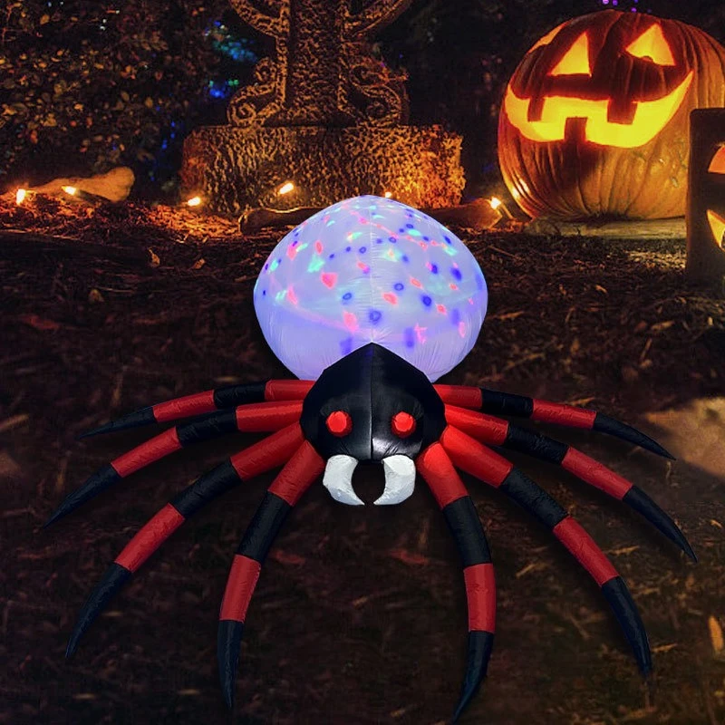 

Halloween Pumpkin Inflatable 2.4m Spider Air Blow Up for Party Decoration Scary Halloween Decor