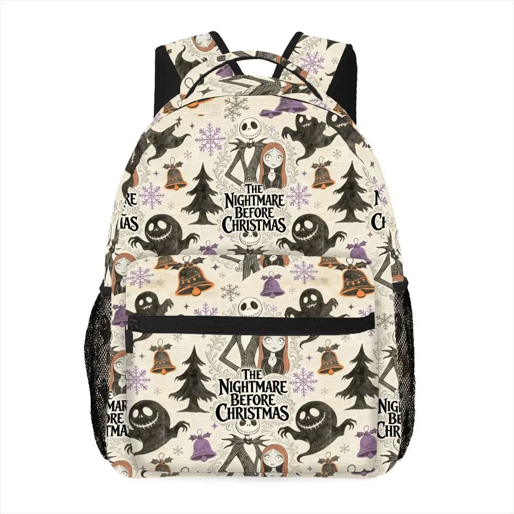 

the Nightmare before Christmas Full Print Design Warm Color Series Trendy Backpack 1pc Dual-Shoulder Bag for Fashionable Wear