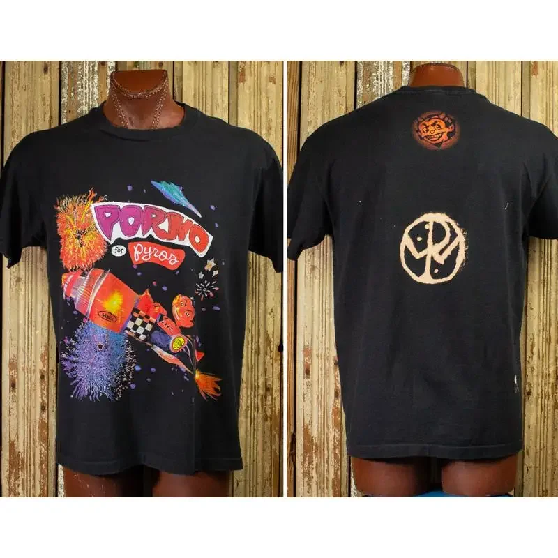 Vintage Porno For Pyros Devil Rocket Konzert T-Shirt 90er Jahre Schwarz
