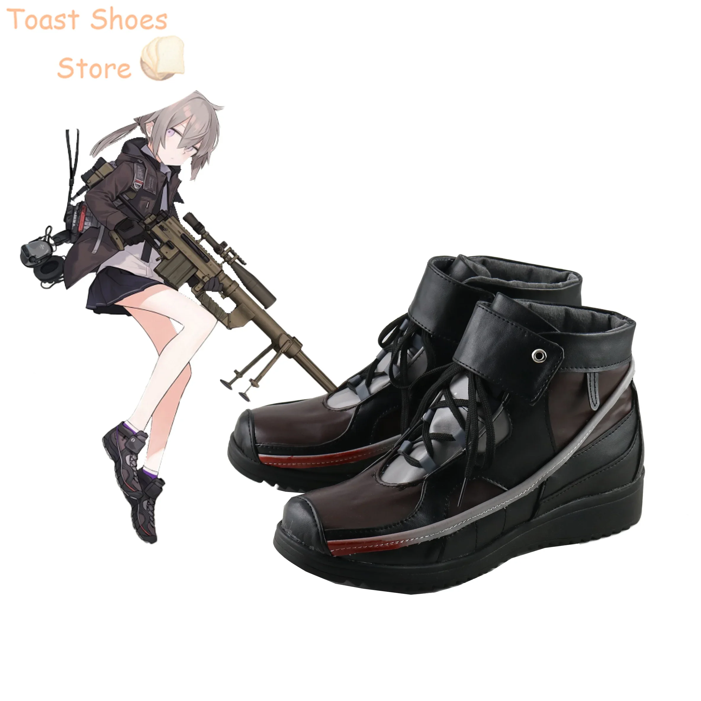 Girls Frontline M200 Cosplay Shoes Halloween Carnival Boots Cosplay Prop PU Leather Shoes Costume Prop