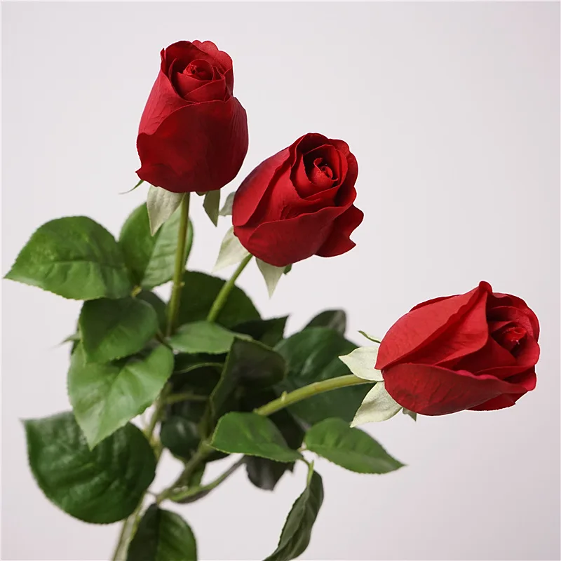 12pcs Artificial Flowers Real Touch Versailles Roses Branch Home Decorative Fake Flower Wedding Decoration Simulation Pink Rose