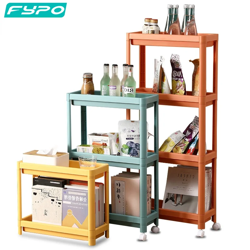 

2/3/4 Tier Storage Shelf Organizer Holder with Roller Bathroom Storage Rack Snacks and Condiments Storage Racks for Kitchen