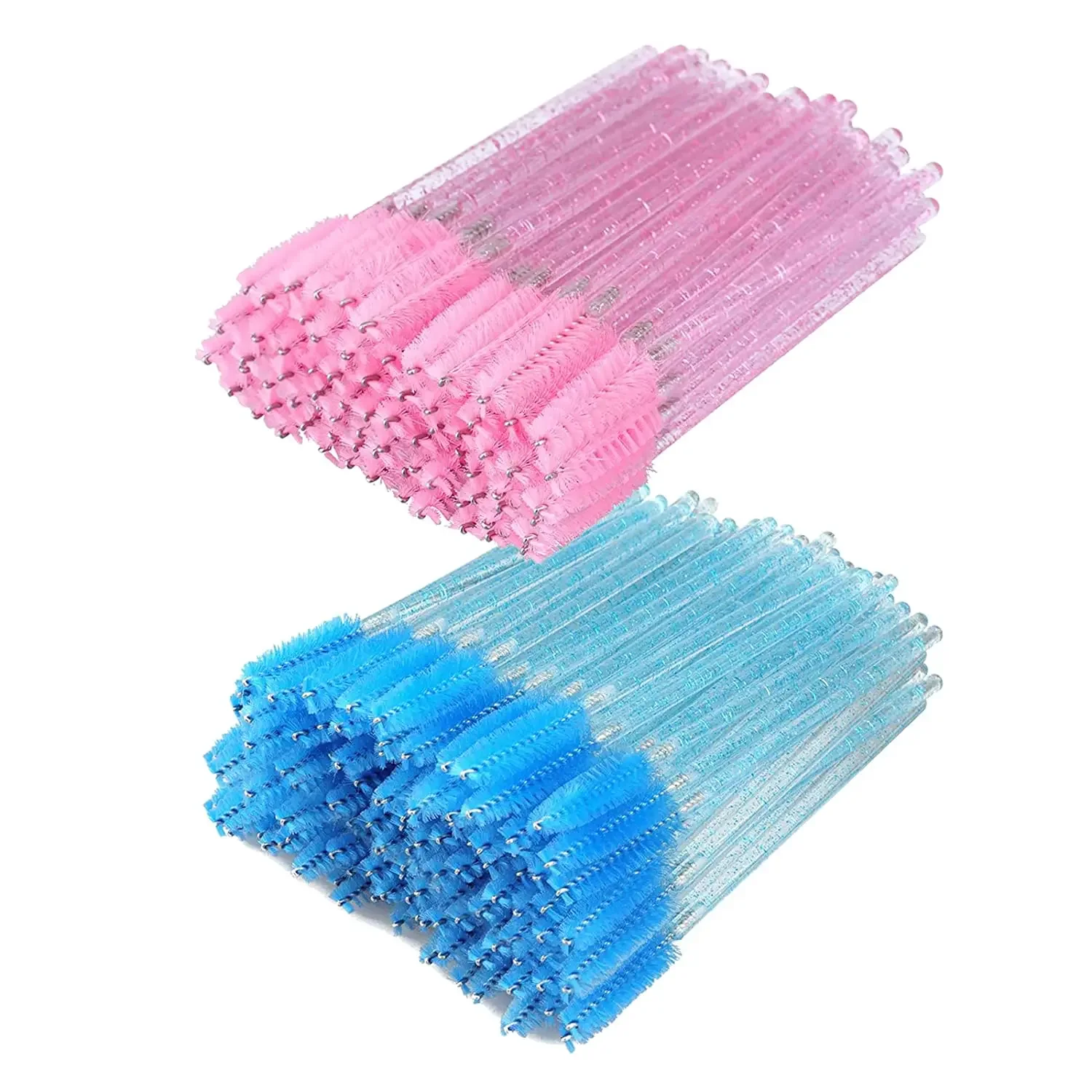 1000pcs Pink Crystal Eyelash Brush Mascara Wands Applicator Glitter Lashes Eyebrow Comb Makeup Accessories