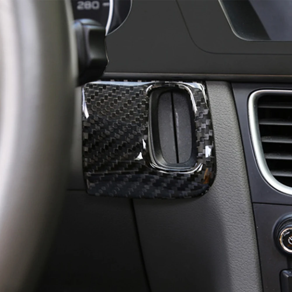For A4 B8 2009-2016 A5 Car Styling Ignition System Keyhole Sticker Carbon Fiber Decorative Trim Cover Auto Interior Accessories