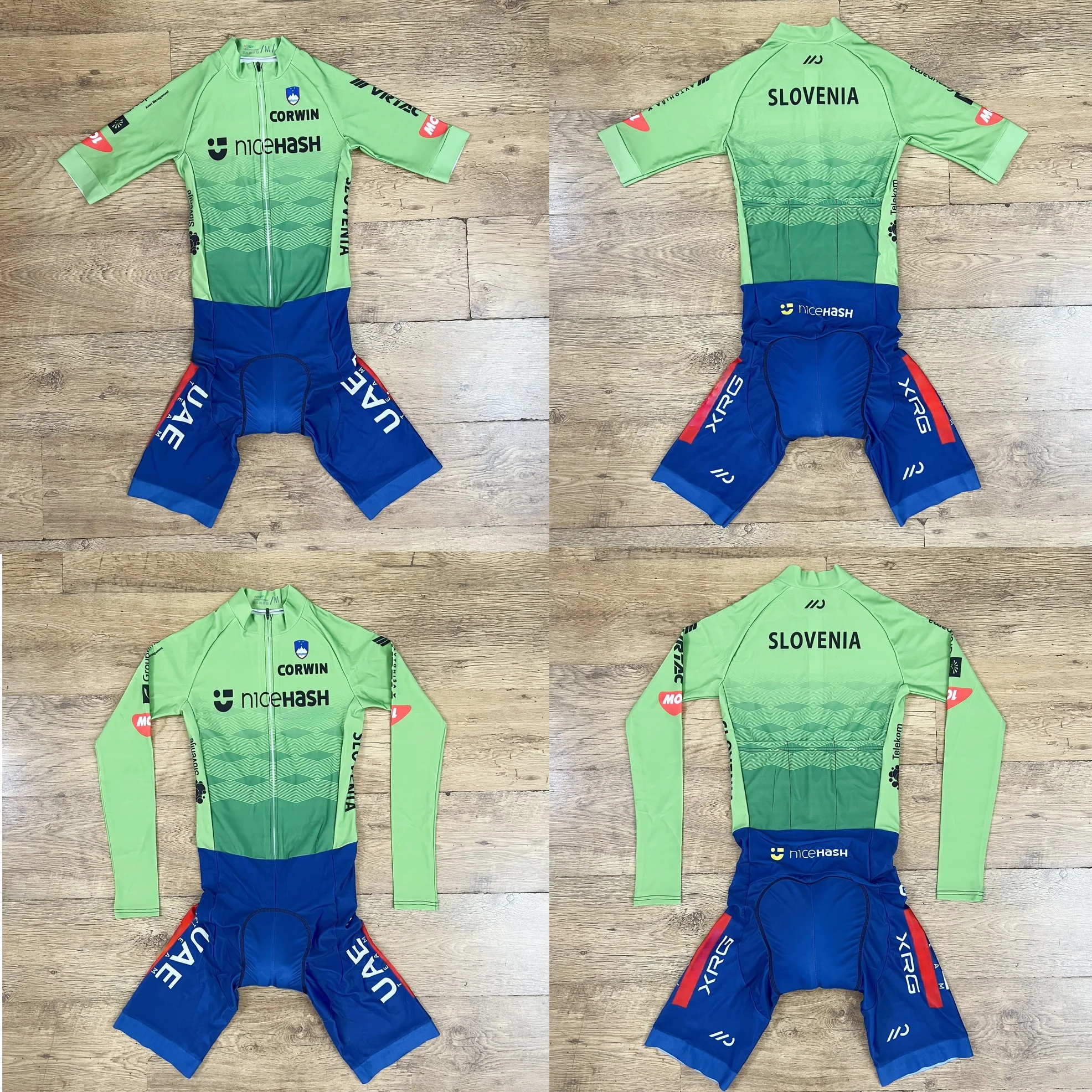 

LASER CUT Skinsuit UAE SLOVENIA TEAM Bodysuit SHORT Cycling Jersey Bike Bicycle Clothing Maillot Ropa Ciclismo