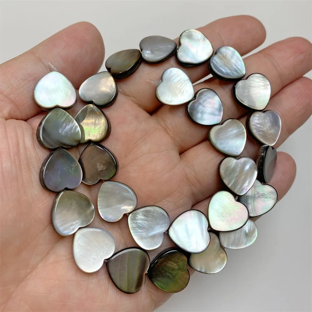 Fashion Natural Natural Shell Beads Square Heart Star Round Grey Mother of Pearl Beads For Jewelry Making DIY Bracelet Necklace
