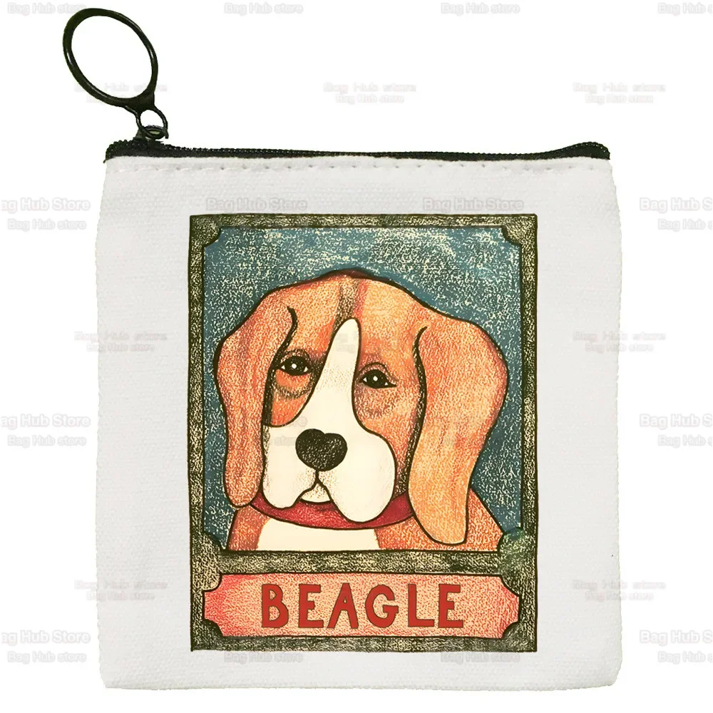 Beagle الكرتون عملة المحفظة للإناث ، النسيج باجل الكلب ، لطيف محفظة صغيرة ، حقيبة صغيرة مخلب ، قماش مفتاح الحقيبة