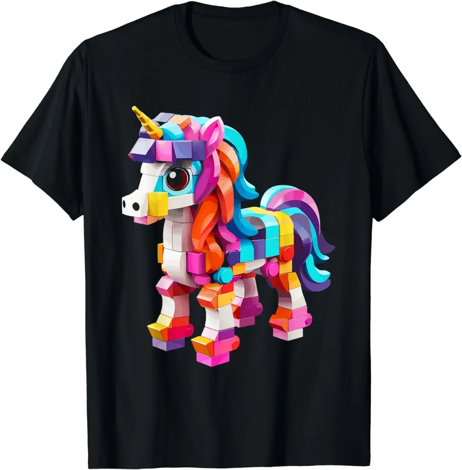 T-Shirt Master Builder Bricks Blocks Play Toys Unicorn harajuku men's t-shirts Tyrannosaurus Rex Building Men Clothing tss Tops