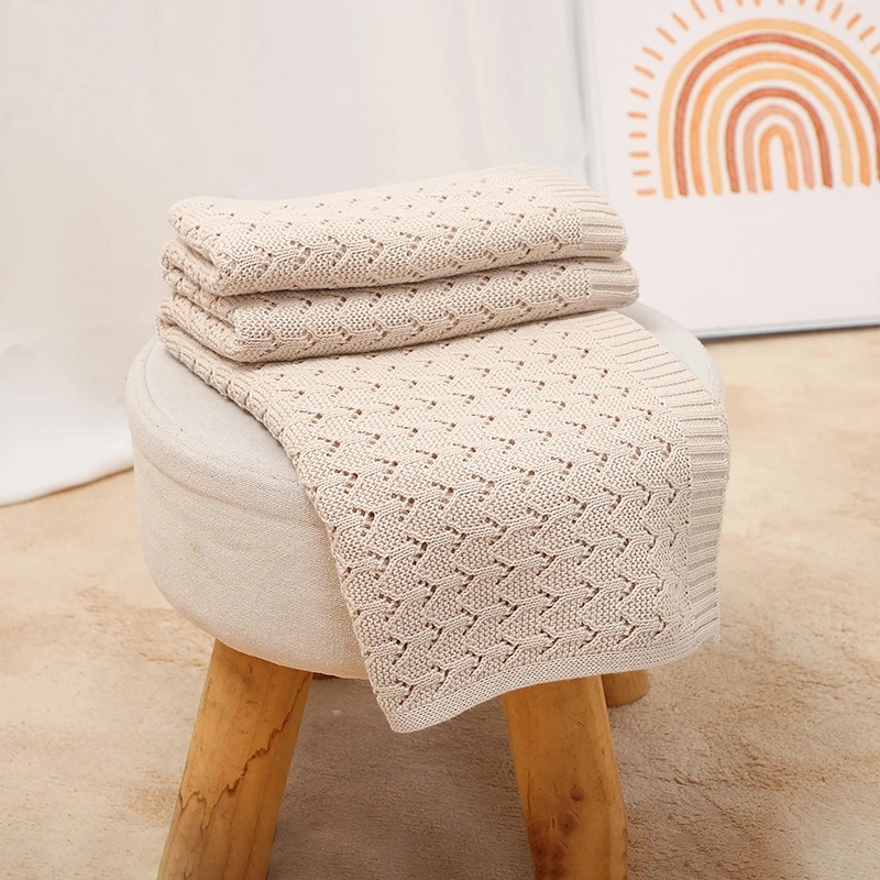 

Baby Blanket Cotton Knit Super Soft Newborn Girl Boy Bed Fashion Plaid Toddler Stroller Swaddle Infant Crib Envelop Wrap 90*70CM