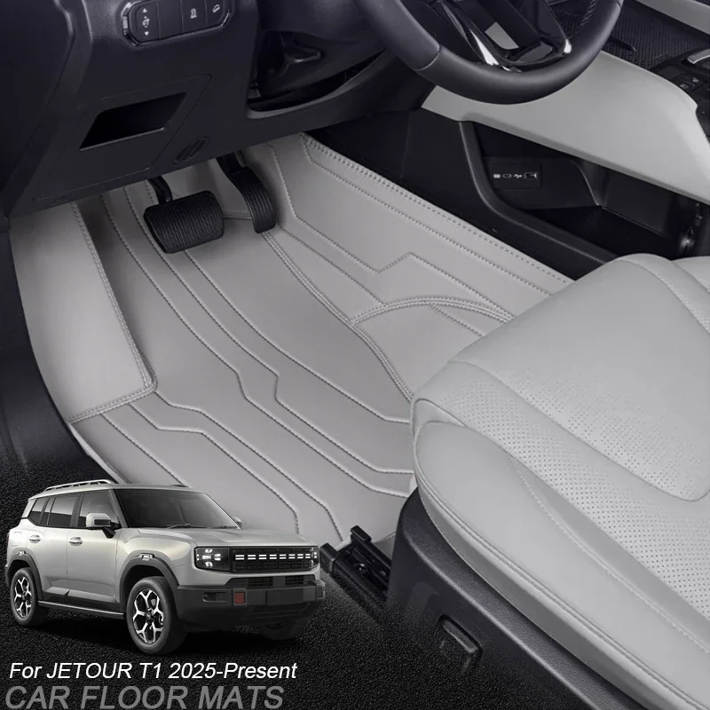 

For JETOUR T1 2025-Present Custom Nappa Leather Anti-Slip Car Foot Protect Mat Auto Luxury Waterproof Floor Pad Accessory