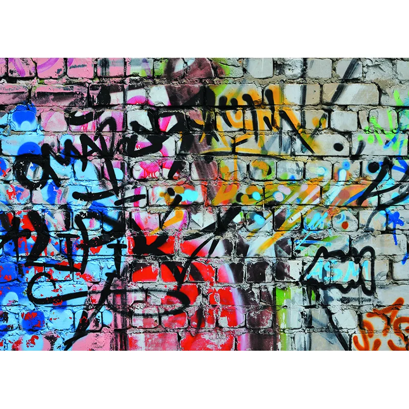 SHUOZHIKE Tessuto artistico Graffiti Muro di mattoni Tema Fondali fotografia Ritratto di bambino Sfondo fotografico Studio Prop TUY-03