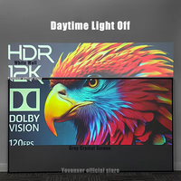 ALR Grey Crystal Projector Screen 100 120 130 150 Inch 16:9 Ambient Light Rejecting Fixed Frame with 1CM Border 4K 8K Projection