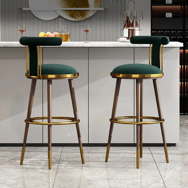 

Ergonomic Nordic Bar Stools High Accent Luxury Elegant Island Bar Chair Luxury Manicure Modern Sgabelli Da Bar Salon Furniture