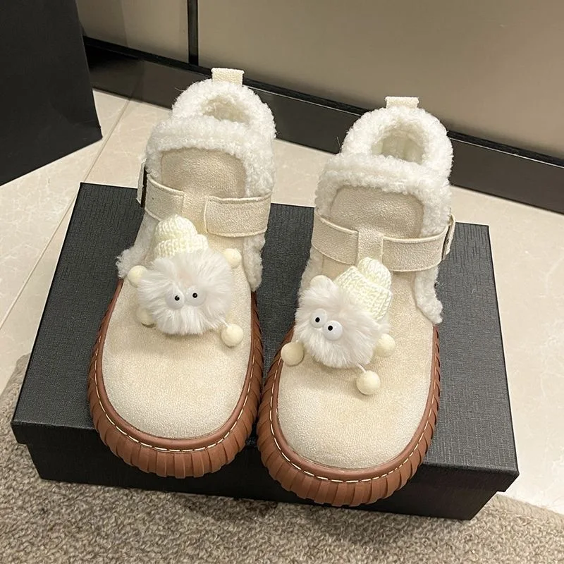 

2025 New Cute Cartoon Snow Boots Women's Winter Plush Thickened Thermal Cotton Shoes Women's Shoes platform shoes