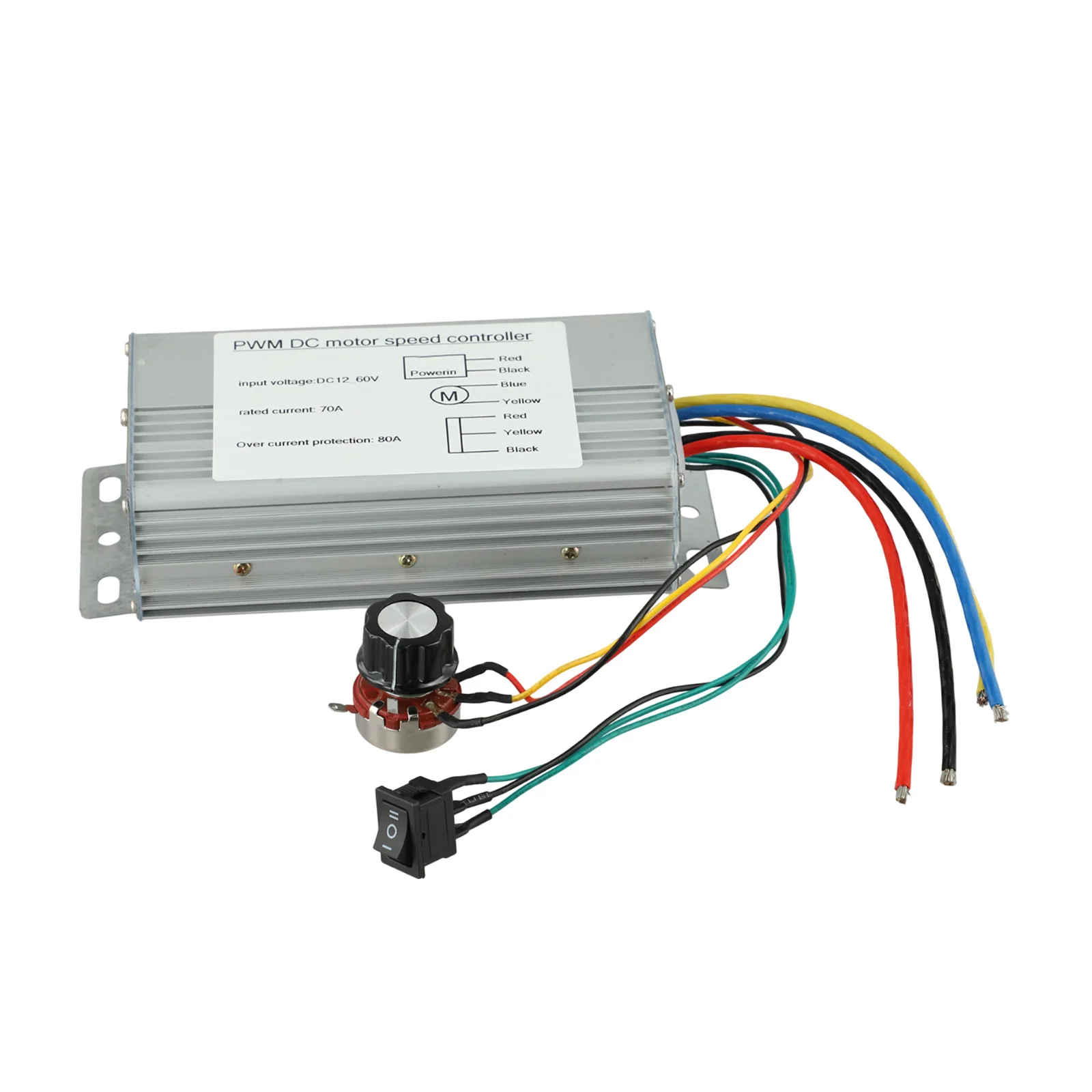 1pc DC Brushed Motor Controller 12V-36V 70A 4000W High-power Forward And Reverse 2-way PWM Speed Regulation Motor Controller