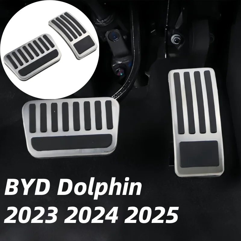 

Car AT Pedals Gas Accelerator Brake Pedal Cover For For BYD Dolphin 2023 2024 2025 Anti-slip Pad Protective Interior Accessories