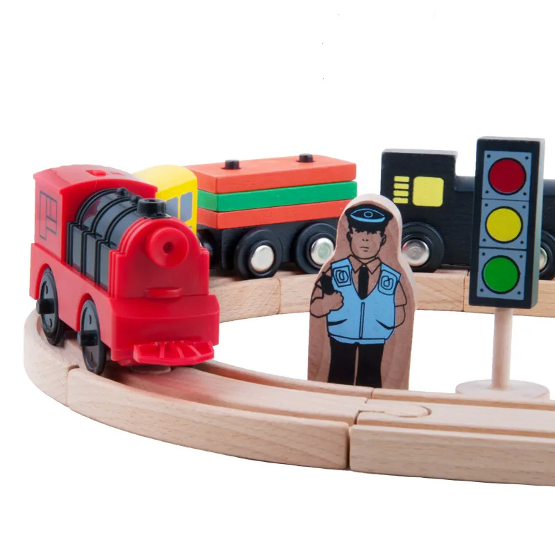 Combination Of Magnetic Electric Locomotive Train Wooden Railway Accessories Compatible With All brands Wooden Tracks Railway