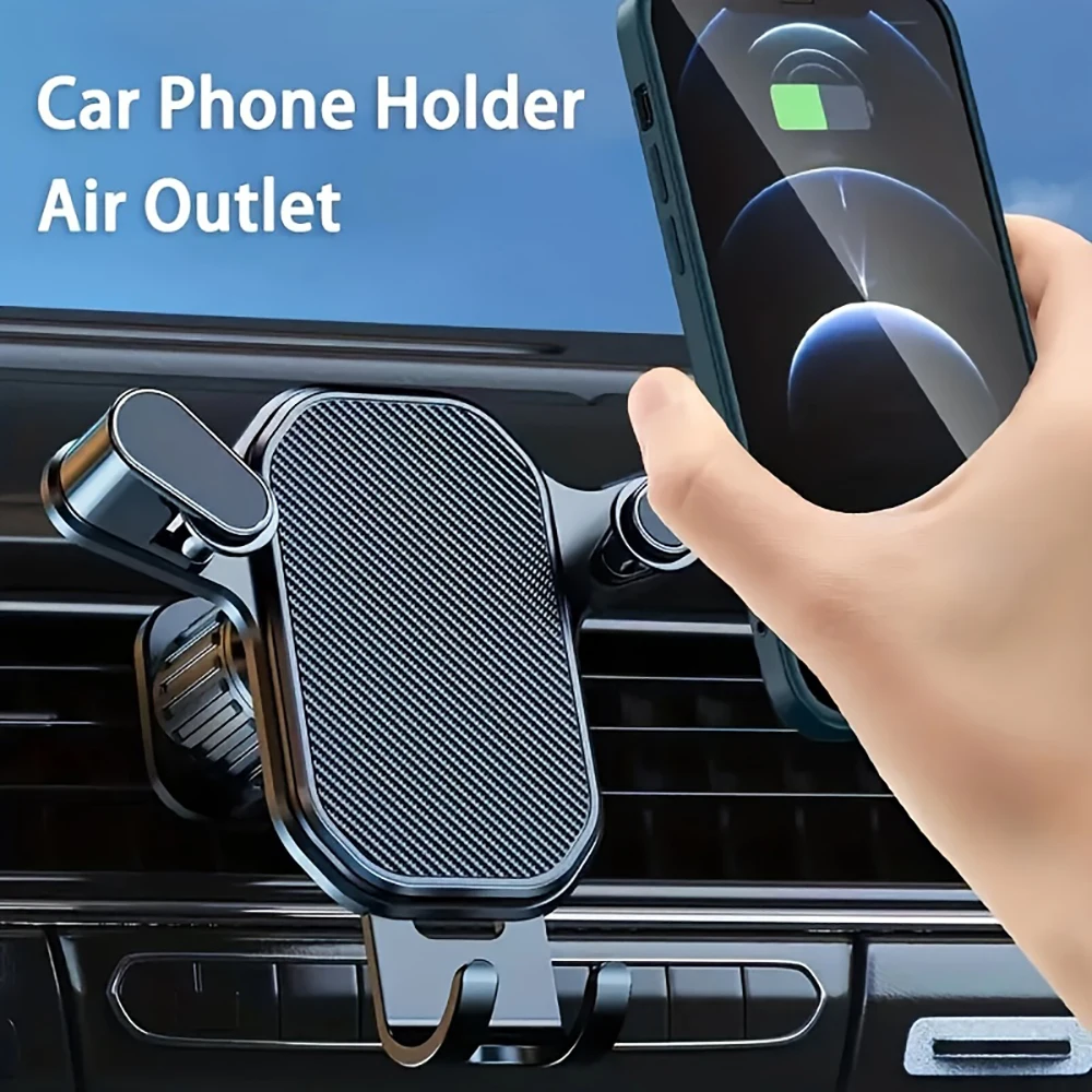 

Gravity Car Phone Mount Air Vent Hook 360° Rotation One-Hand Placement Universal Holder for iPhone 11-15 Samsung S23 Xiaomi 13