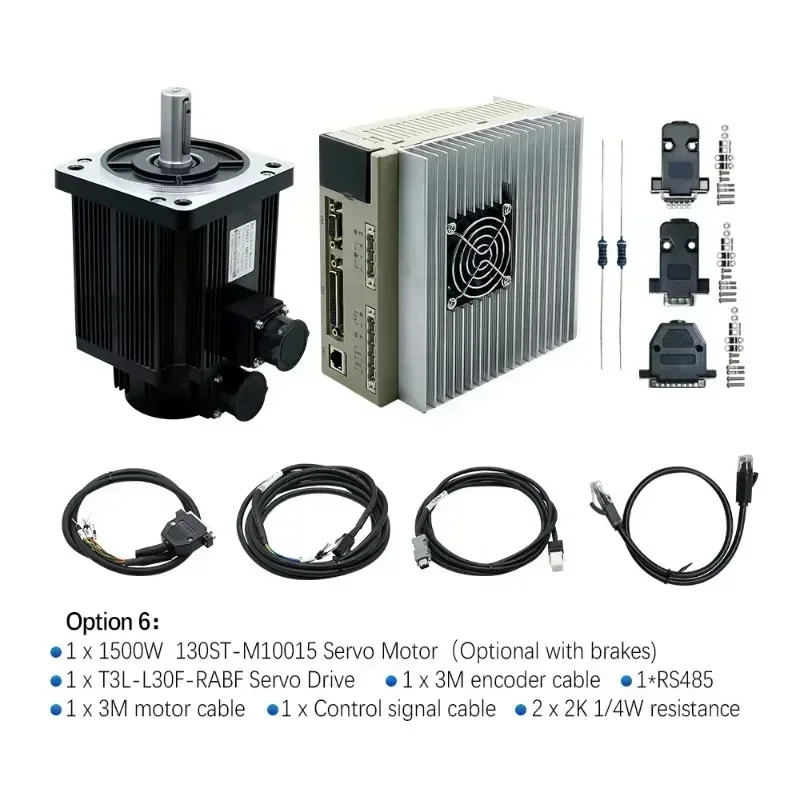 

Горячая распродажа: Серводвигатель 10 Нм Nema52 130ST-M10015 1.5 кВт, серводвигатель переменного тока Nema 52 130ST с комплектом сервопривода T3L