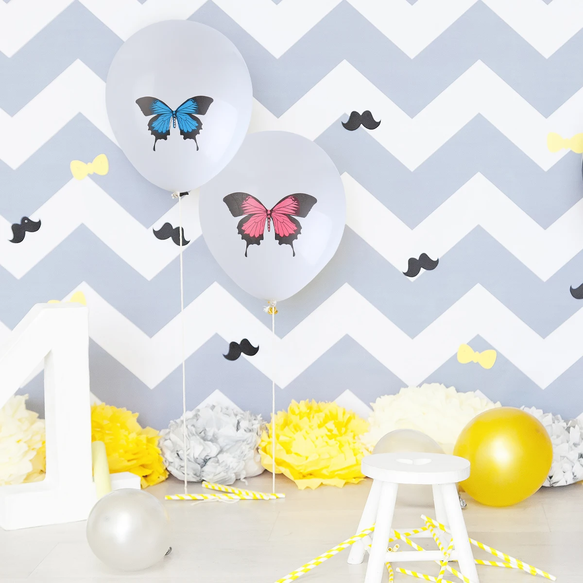 

1Set 20 Colorful Swallowtail Patterned Balloons Party Supplies Wedding Festival Atmosphere Decor Colorful Balloon