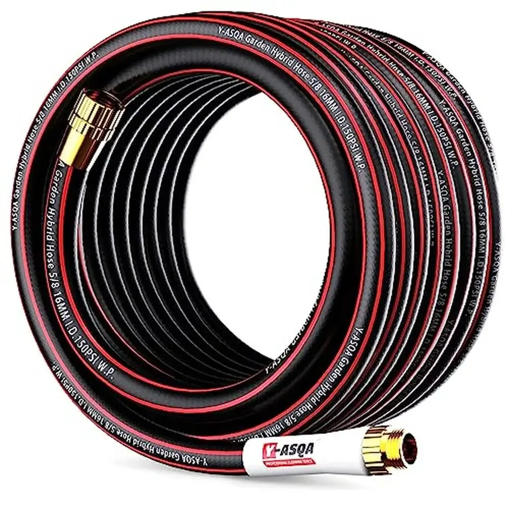 

Heavy Duty 100ft Contractor Garden Hose Flex Water Hose No Kink Leak Proof Black